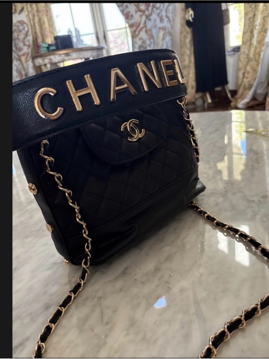 GWP Handbags - Novelty Black & Gold With Two Straps Long And Short / GWP